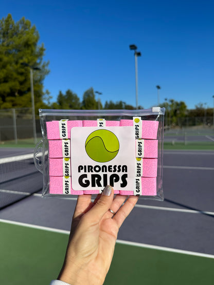 12 Pink Pironessa Tacky Tennis Grips